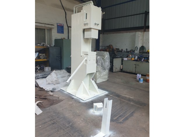 C-Frame Hydraulic Press frame under fabrication at Desire Hydraulics workshop, Pune