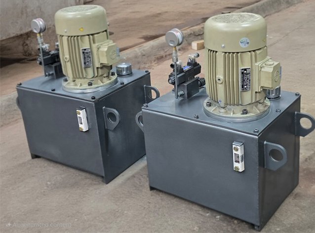 Hydraulic Power Packs with motor, pump and pressure gauge, manufactured in Pune