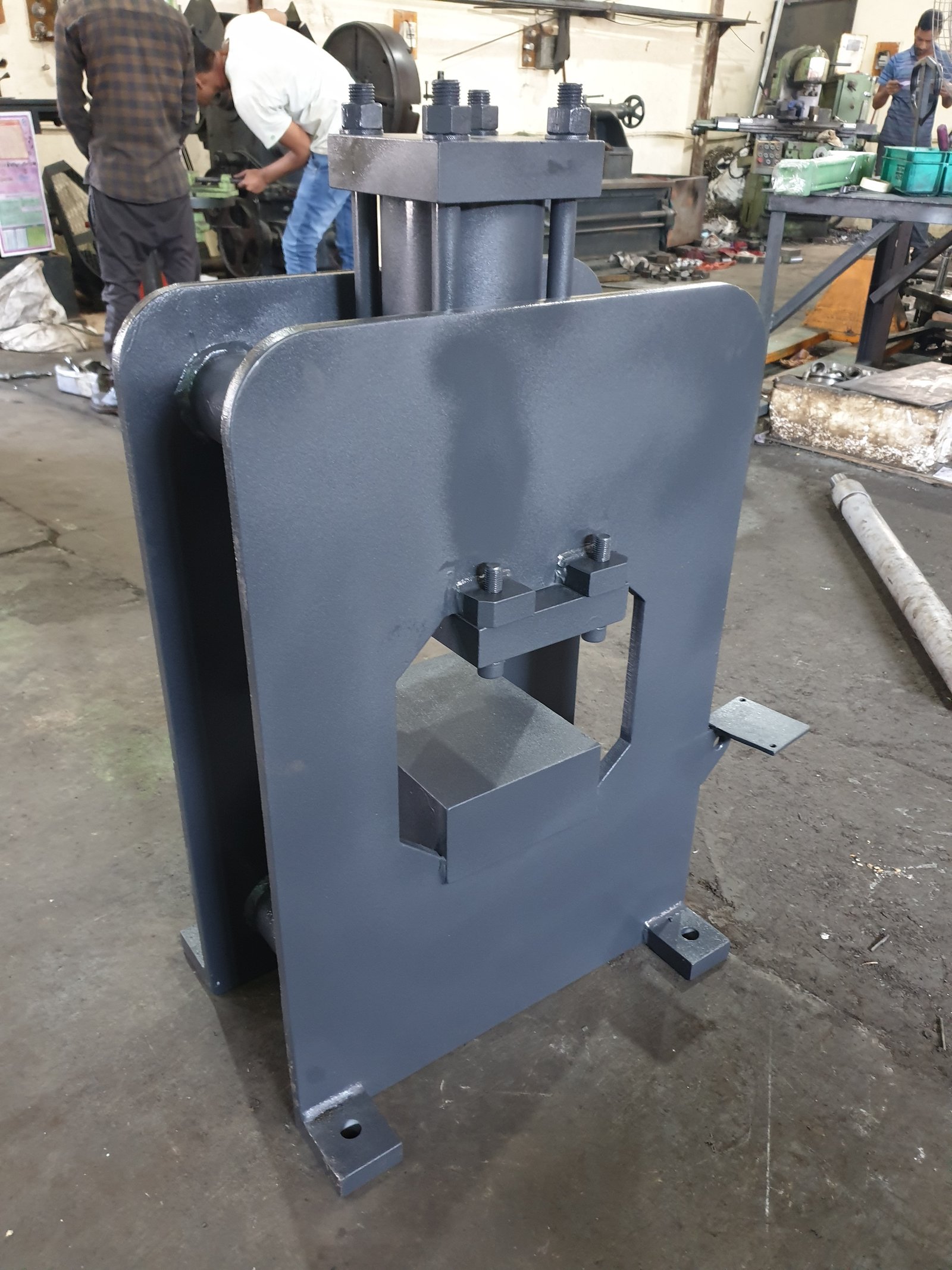 Trimming Press die frame with square punch cavity under fabrication, Desire Hydraulics Pune