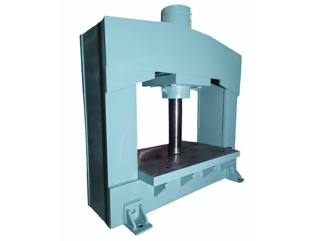 H-Frame hydraulic press machine studio product shot showing the single ram and frame by Desire Hydraulics